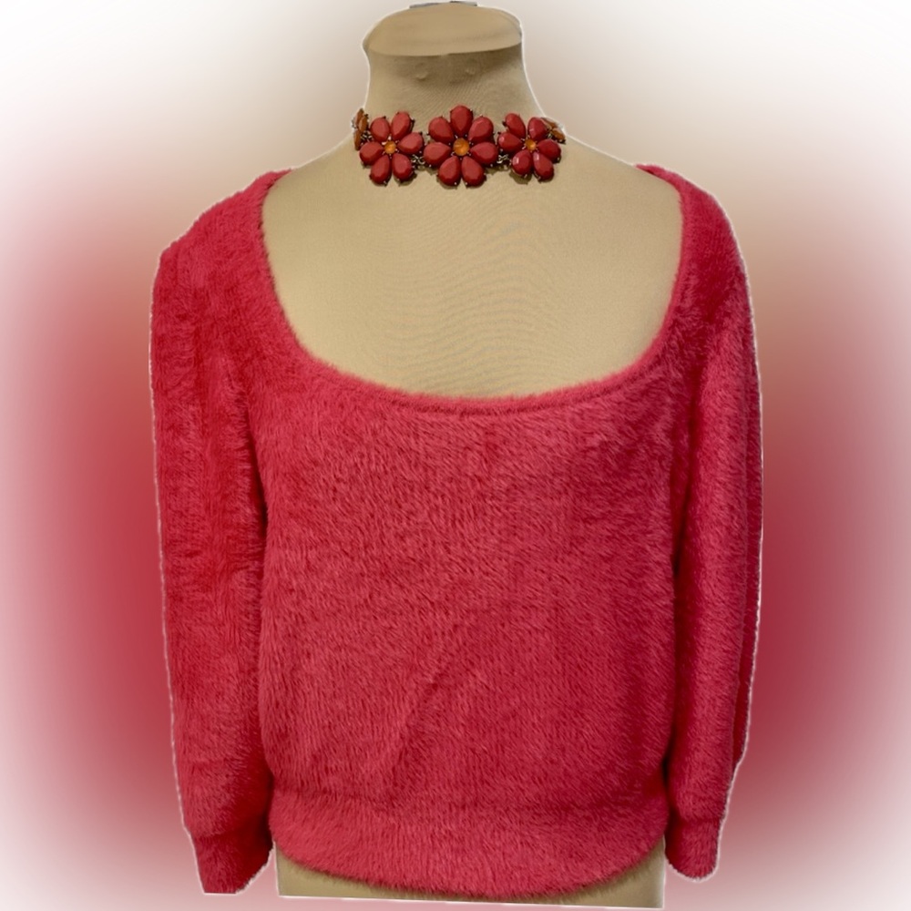 Free People Moonbeam Raspberry Pop Pink Pullover